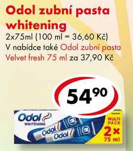 Odol zubní pasta whitening, 2x 75ml CBA
