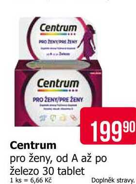 Centrum pro ženy, od A až po železo 30 tablet Teta drogerie