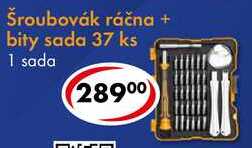 Šroubovák ráčna + bity sada 37 ks