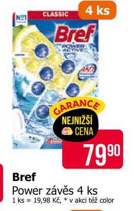 Bref Power Aktiv WC blok 4x50ml, vybrané druhy 200g