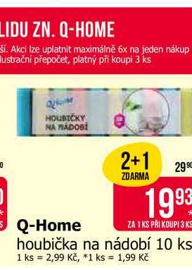 Q-Home houbička na nádobí 10 ks Teta drogerie