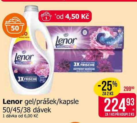 Lenor gel/prášek/kapsle 50/45/38 dávek Teta drogerie
