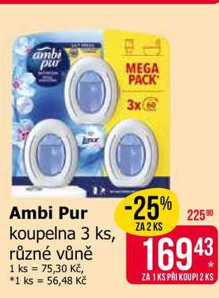Ambi Pur koupelna 3 ks, různé vůně Teta drogerie