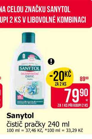 Sanytol čistič pračky 240 ml 