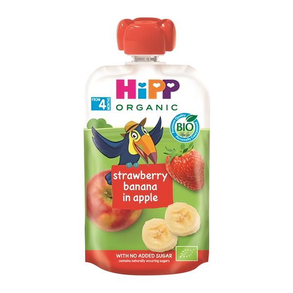 HiPP iS BIO 100% ovoce Jablko-Banán-Jahoda Košík.cz