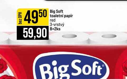 Big Soft toaletní papír red 3-vrstvý 8+2ks