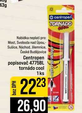Centropen popisovač 4775BL tornádo cool 1ks
