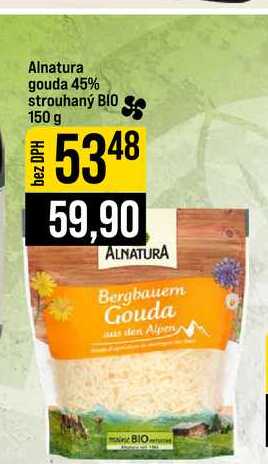 Alnatura gouda 45% strouhaný BIO 150 g