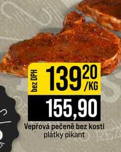 Vepřová pečeně bez kosti plátky pikant 1kg
