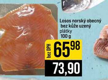 Losos norský obecný bez kůže uzený plátky 100 g