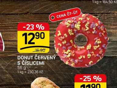 DONUT ČERVENÝ S ČÍSLICEMI 56 g