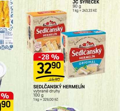 SEDLČANSKÝ HERMELÍN vybrané druhy 100 g 