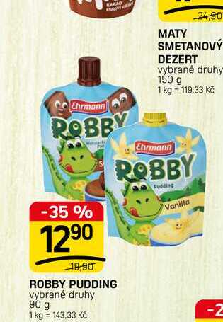 ROBBY PUDDING vybrané druhy 90 g