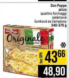 Don Peppe pizza Don Peppe quattro formaggi salámová šunková se žampiony 340-375 g