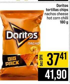 Doritos tortillas chips nachos cheese hot corn chilli 180 g