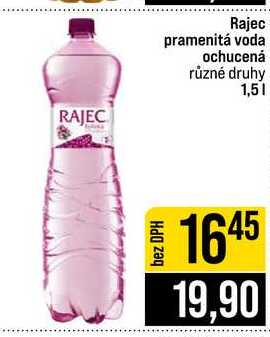 Rajec pramenitá voda ochucená různé druhy 1,5l