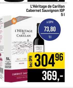 L'Héritage de Carillan Cabernet Sauvignon IGP 5l