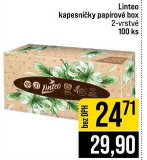 Linteo kapesníčky papírové box 2-vrstvé 100 ks JIP