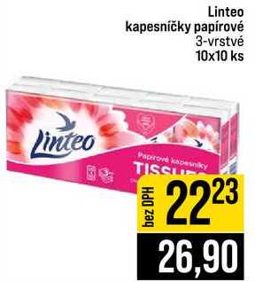 Linteo kapesníčky papírové 3-vrstvé 10x10 ks JIP