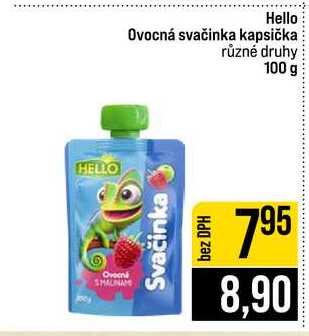Hello Ovocná svačinka kapsička různé druhy 100 g JIP