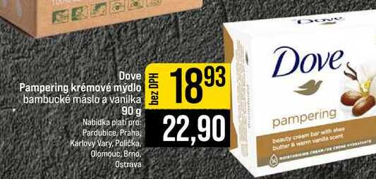 Dove Pampering krémové mýdlo bambucké máslo a vanilka 90 g