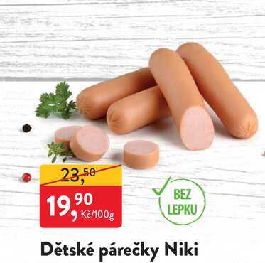 Dětské párečky Niki 100g