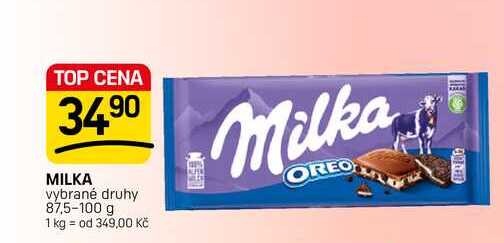 MILKA vybrané druhy 87,5-100 g