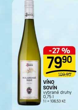 VÍNO SOVÍN vybrané druhy 0,75l