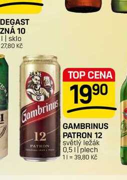 GAMBRINUS PATRON 12 světlý ležák 0,5l plech