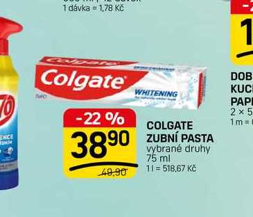 WHITENING COLGATE ZUBNÍ PASTA vybrané druhy 75 ml FLOP TOP