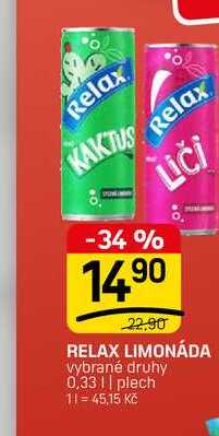 RELAX LIMONÁDA vybrané druhy 0,33 || plech