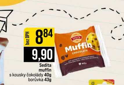 Sedita muffin s kousky čokolády 40g borůvka 43g JIP