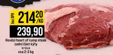 Hovězí heart of rump steak zadní část kýty kráva cca 2-3 kg 1kg