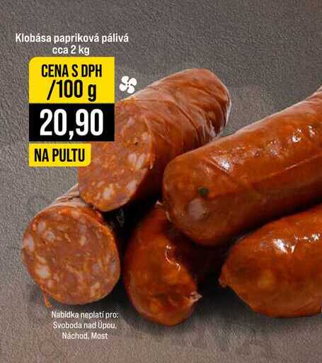 Klobása papriková pálivá cca 2 kg 100g