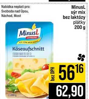 MinusL sýr mix bez laktózy plátky 200 g