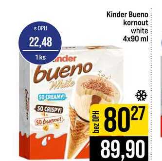 Kinder Bueno kornout white 4x90 ml