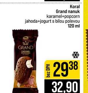 Koral Grand nanuk karamel+popcorn jahoda+jogurt s bílou polevou 120 ml