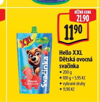 Hello XXL Dětská ovocná svačinka 200 g Albert