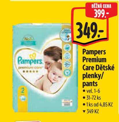Pampers Premium Care Dětské plenky/ pants vel. 1-6 31-72 ks