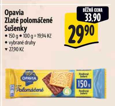 Opavia Zlaté polomáčené Sušenky 150 g