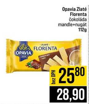 Opavia Zlaté Florenta čokoláda mandle+nugát 112g