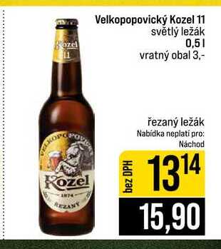 Velkopopovický Kozel 11 světlý ležák 0,5l