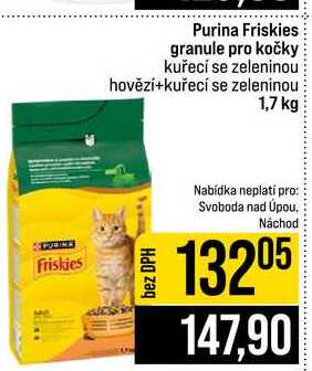 Purina Friskies granule pro kočky kuřecí se zeleninou hovězí+kuřecí se zeleninou 1,7 kg