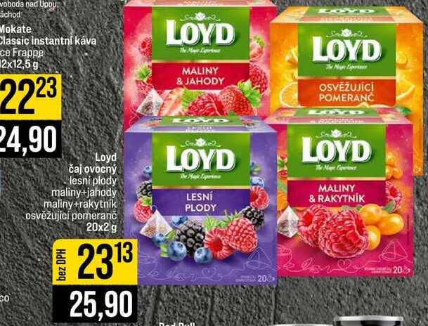 Loyd čaj ovocný lesní plody maliny+jahody maliny+rakytník osvěžující pomeranč 20x2 g