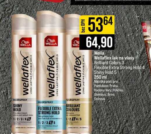 Wella Wellaflex lak na vlasy Brilliant Colors 3 Flexible Extra Strong Hold 4 Shiny Hold 5 250 ml