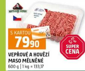 VEPŘOVÉ A HOVĚZÍ MASO MĚLNĚNÉ 600 g 