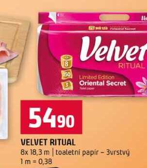 VELVET RITUAL 8x 18,3 m toaletni papir 3vrstvý Terno