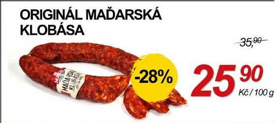 ORIGINÁL MAĎARSKÁ KLOBÁSA, 100 g