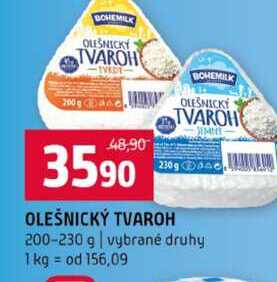 OLEŠNICKÝ TVAROH 200-230 g vybrané druhy 