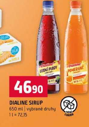 DIALINE SIRUP 650 ml vybrané druhy 